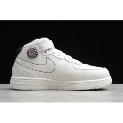 Nike Çocuk Air Force 1 Mid Beyaz / Siyah Kaykay Ayakkabı Türkiye - FS2O7XS1